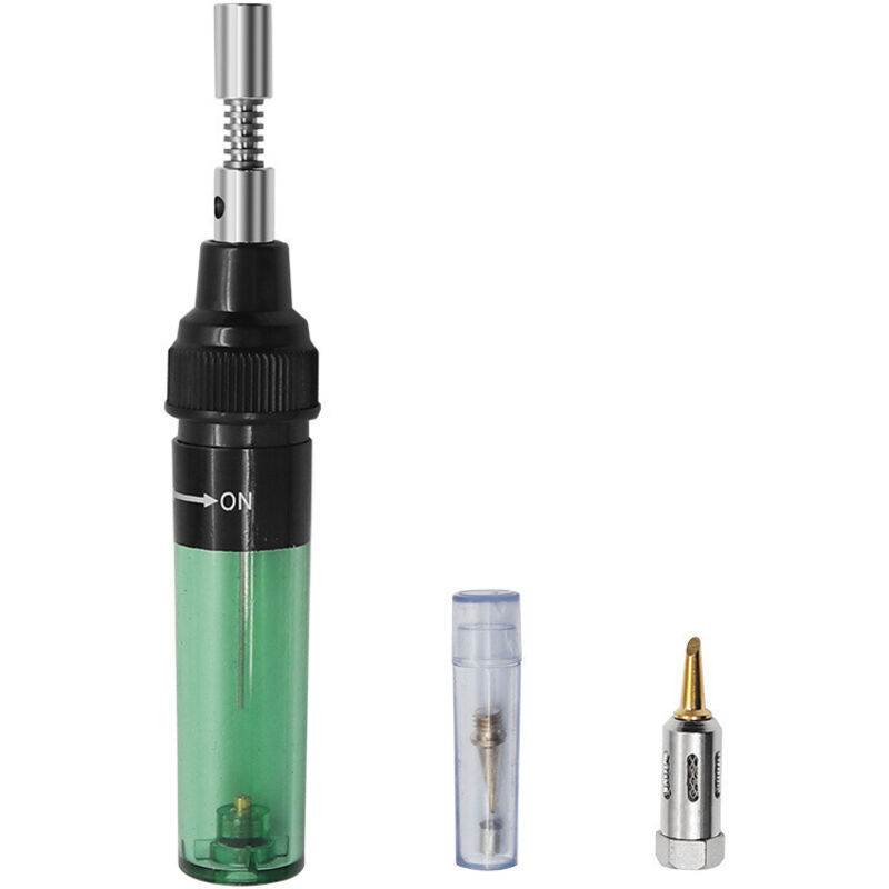 Gaslötkolben, Lötpistole mit Brenner, kabelloser Butangaslötkolben, Druckluft-Schweißgerät 1300°C (grün), Lötkolben