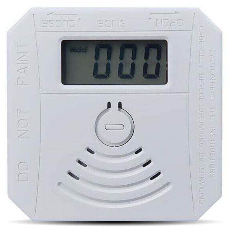 Gasmelder-Kombination, Kohlenmonoxid-Rauchmelder, batteriebetrieben, CO-Rauchmelder mit LED-Anzeige, Blitzton, Alarm, Warnmuster