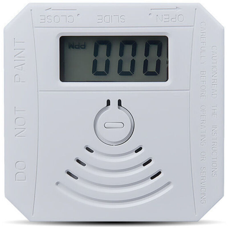 Gasmelder, kombinierter Kohlenmonoxid-Rauchmelder, batteriebetriebener CO-Rauchmelder mit LED-Anzeige, Blinkalarm und akustischem Warnsignal – Weiß