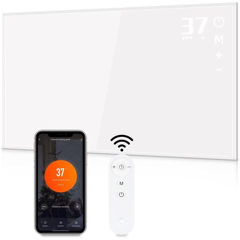 Infrarotheizung mit Thermostat Infrarot Wandheizung -Infrarotheizung Standgerät mit Fernbedienung Elektroheizung Energiesparend mit app WiFi Funktion