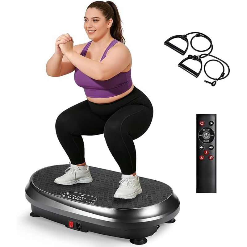 GBLY Vibrationsplatte Fitnessgerät für Zuhause 199 Stufen 5 Programme Bluetooth Max Belastung 200 KG Rüttelplatte Sportgerät