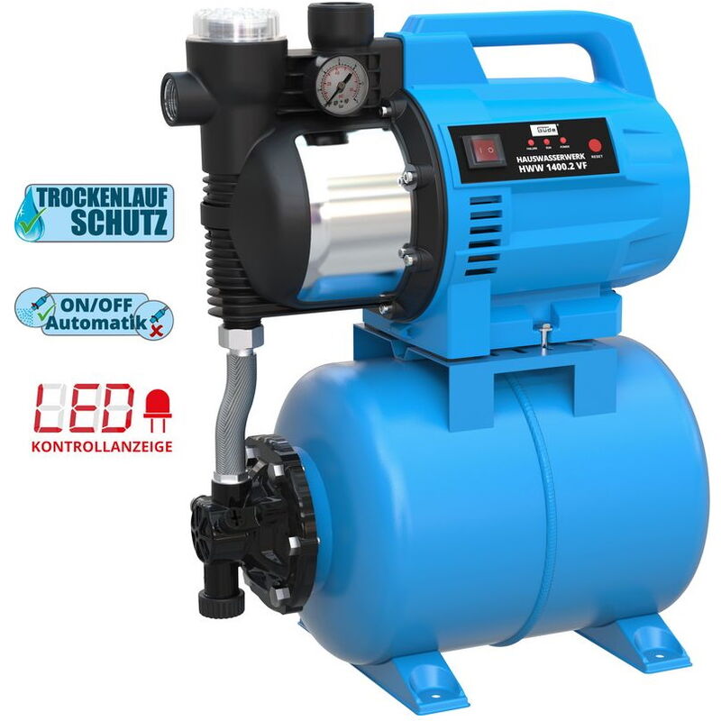 Güde Hauswasserautomat Hauswasserwerk 4800 l Pumpe 1400 Watt HWW 1400.2 VF