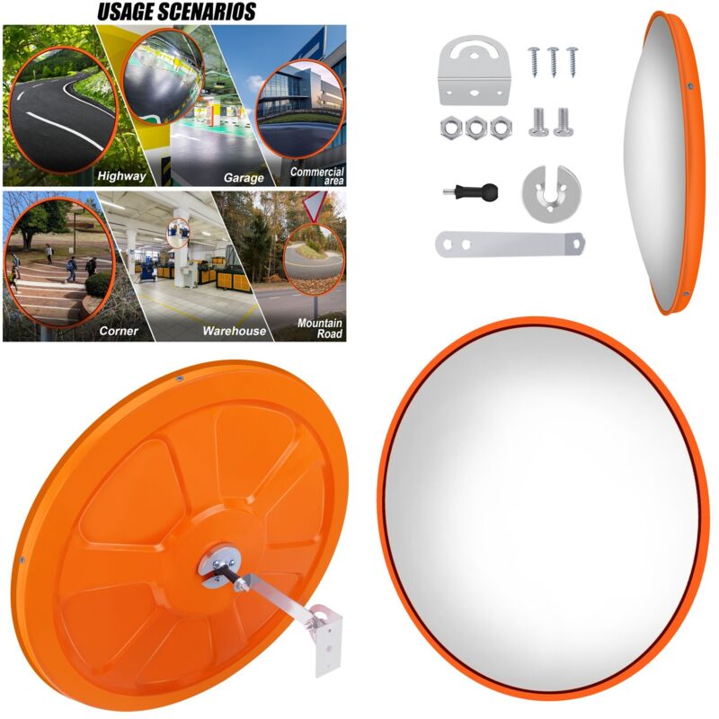 Gebogene Konvex Weitwinkel Straßen Spiegel Konvexer Spiegel Sicherheit 23in 60cm