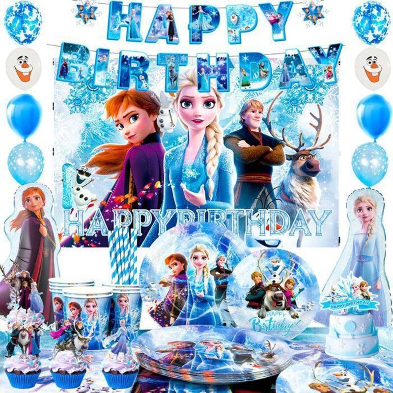 Geburtstagsdekoration Elsa Die Eiskönigin Geburtstagsgeschirr Set, Geburtstagsdekorationen, Elsa Ballondekoration