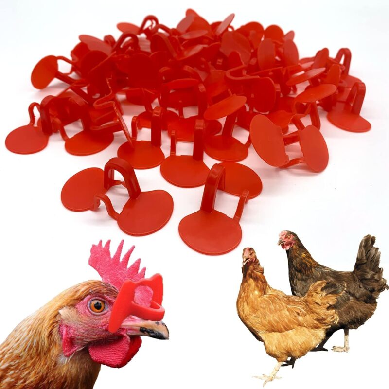 Geflügelschutzbrille, Geflügel-Blinderschutz, 50er-Packung dicke Anti-Pickel-Linsen für Hühner, Anti-Pickel-Masken für Geflügel, Anti-Pickel-Brillen