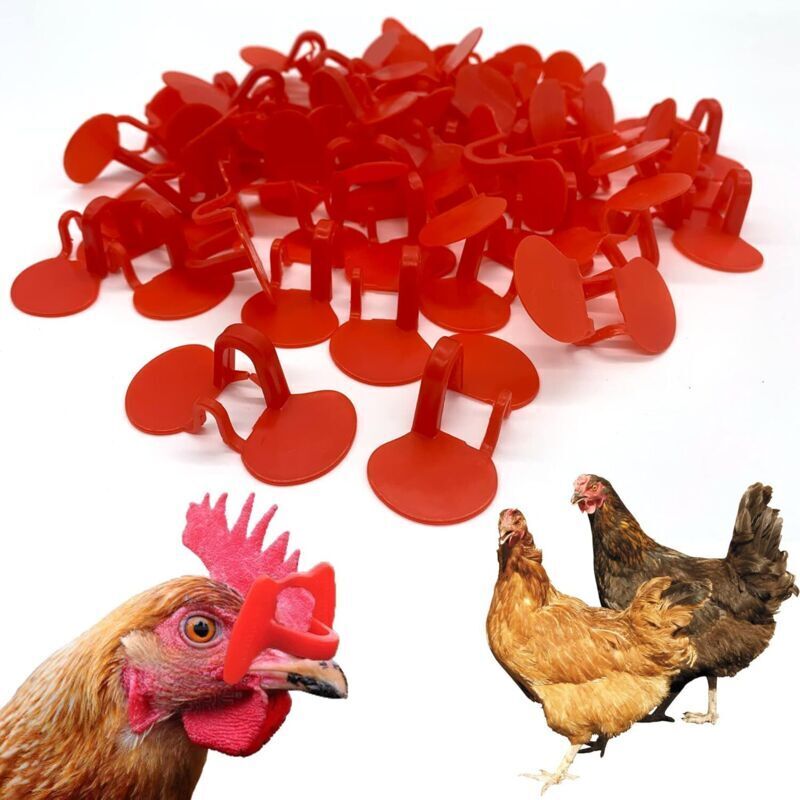 Geflügelschutzbrille, Geflügel-Blinderschutz, 50er-Packung dicke Anti-Pickel-Linsen für Hühner, Anti-Pickel-Masken für Geflügel, Anti-Pickel-Brillen