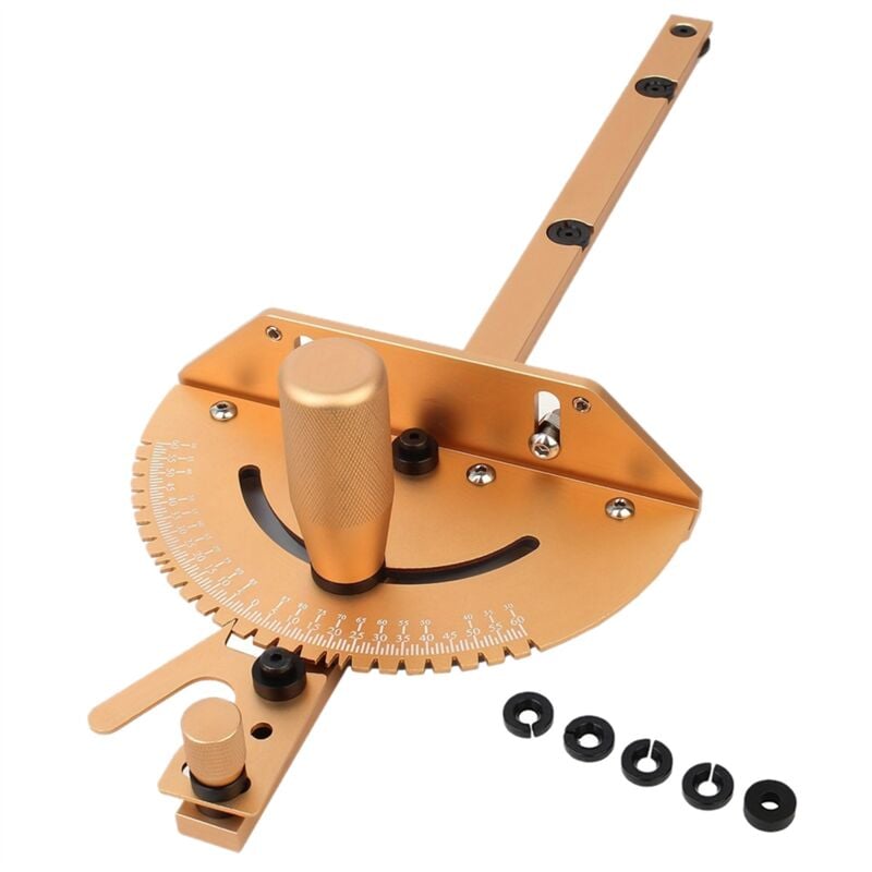 Gehrungslehre, Aluminiumlegierung, Griff, Tischkreissäge, Router, Sägen, Montagelineal, Holzbearbeitungswerkzeuge, Golden