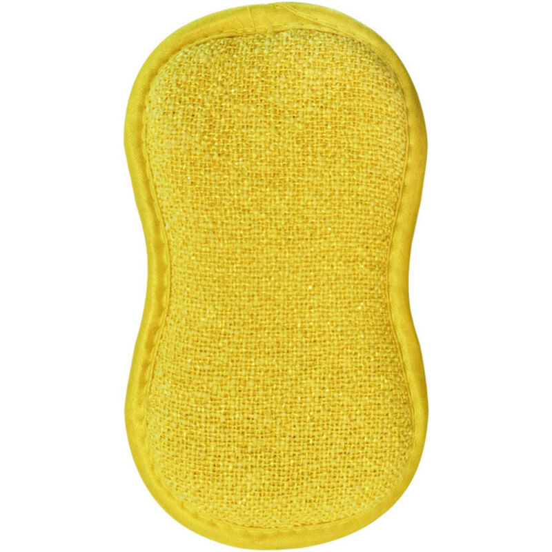 Gelbes Küchentuch, 16 x 10 x 2 cm, 1 Stück, wiederverwendbarer, doppelseitiger Schwamm, weich für Töpfe und Pfannen.