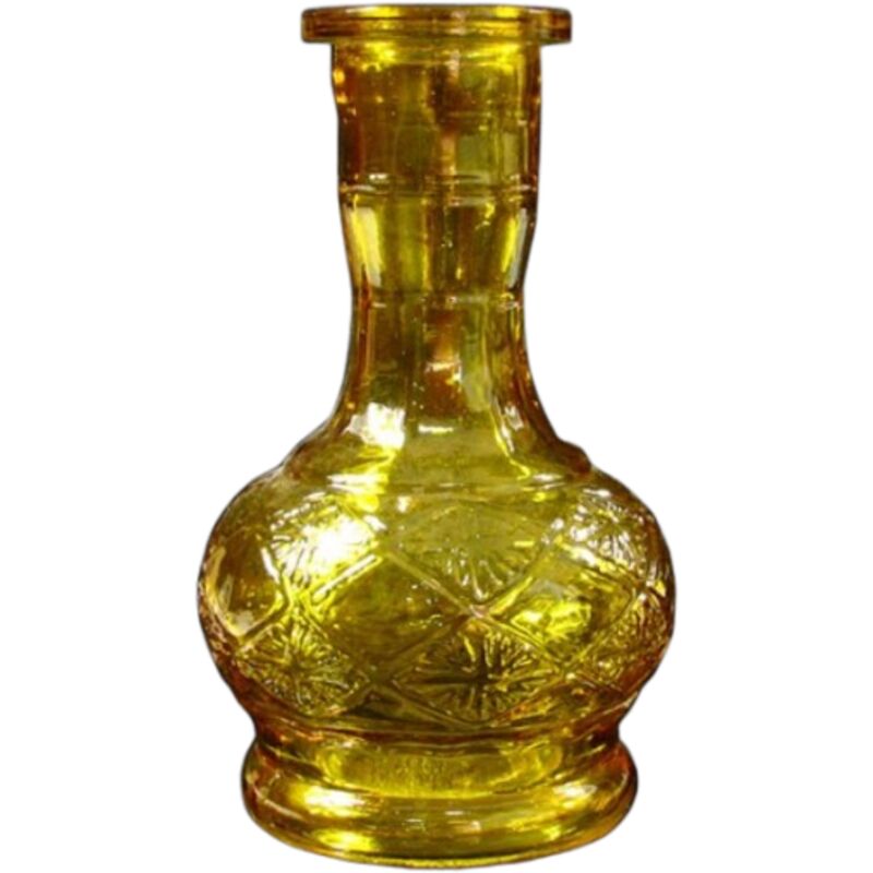 Gelbes Shisha-Glas, mittelgroß, Wasserpfeifenflasche, Shisha-Vase