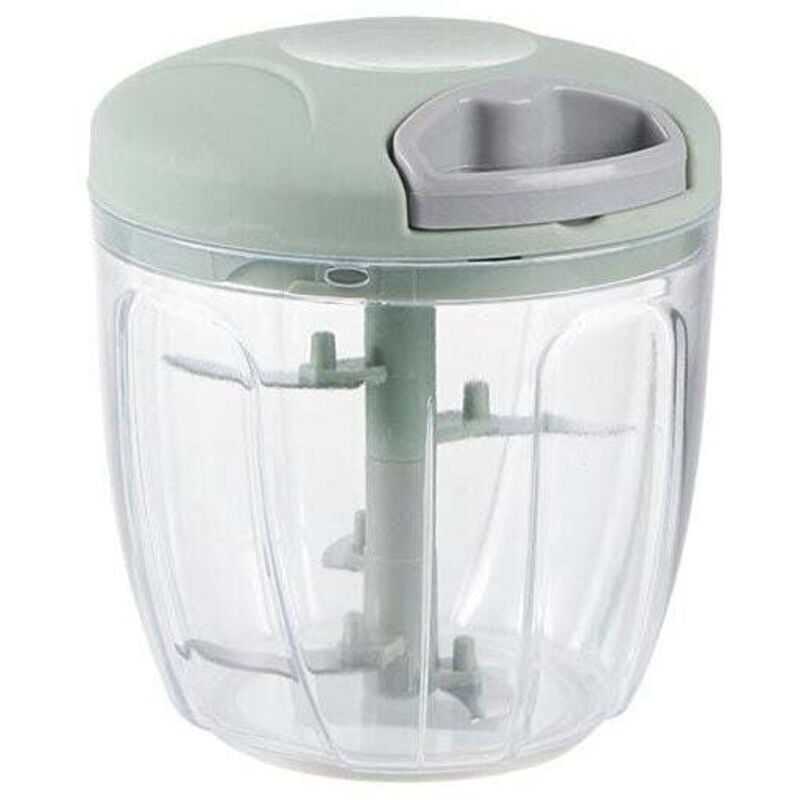 Gemüseschneider, manueller Fleischwolf mit 5 Klingen, 900-ml-Zwiebelsalatbehälter, Wurst-/Nussschneider, Babynahrungsbehälter, Knoblauchpresse