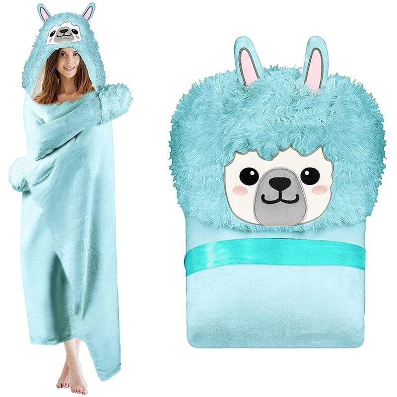 Sinbinta - Generisch Schal-Deckenwickel für Damen, Kapuzenschal Damen Kuschelig warmer Kapuzenmantel im Alpaka-Design für Damen Der Winter muss