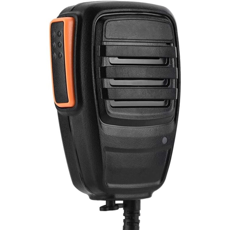 Aougo - Generisches Walkie-Talkie-Mikrofon, 2-poliges Schulterlautsprecher-Mikrofon, 2-poliges tragbares Walkie-Talkie-Lautsprecher-Mikrofon, leicht