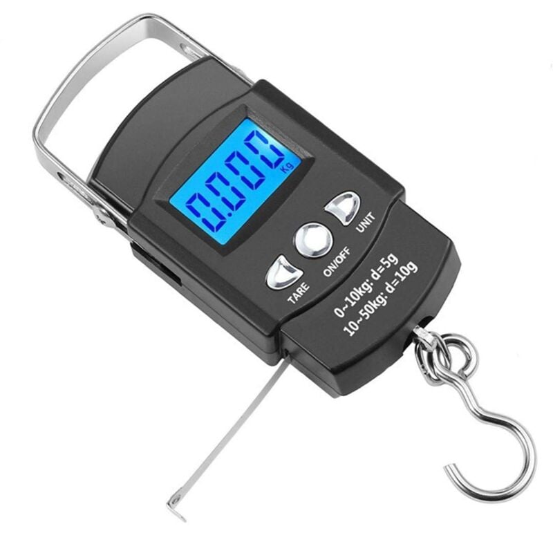 Jusch - Gepäckwaage, 50 kg Hängehaken, elektronische Waage, tragbare digitale Reisekoffer-Gewichtswaage