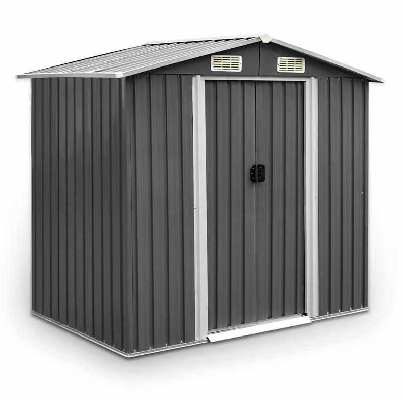 Geräteschuppen Gerätehaus Gartenschuppen 204x132x185cm Metall Gartenhaus