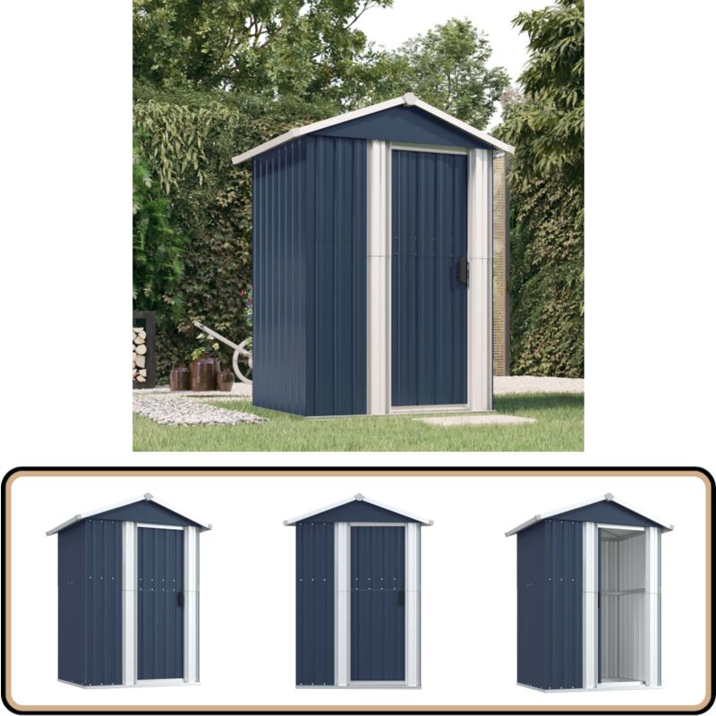 Geräteschuppen Anthrazit 126x97,5x177 cm Verzinkter Stahl - Gartenschuppen - Geräteschuppen - Werkzeuglager - Außenaufbewahrung - Gartenorganisation