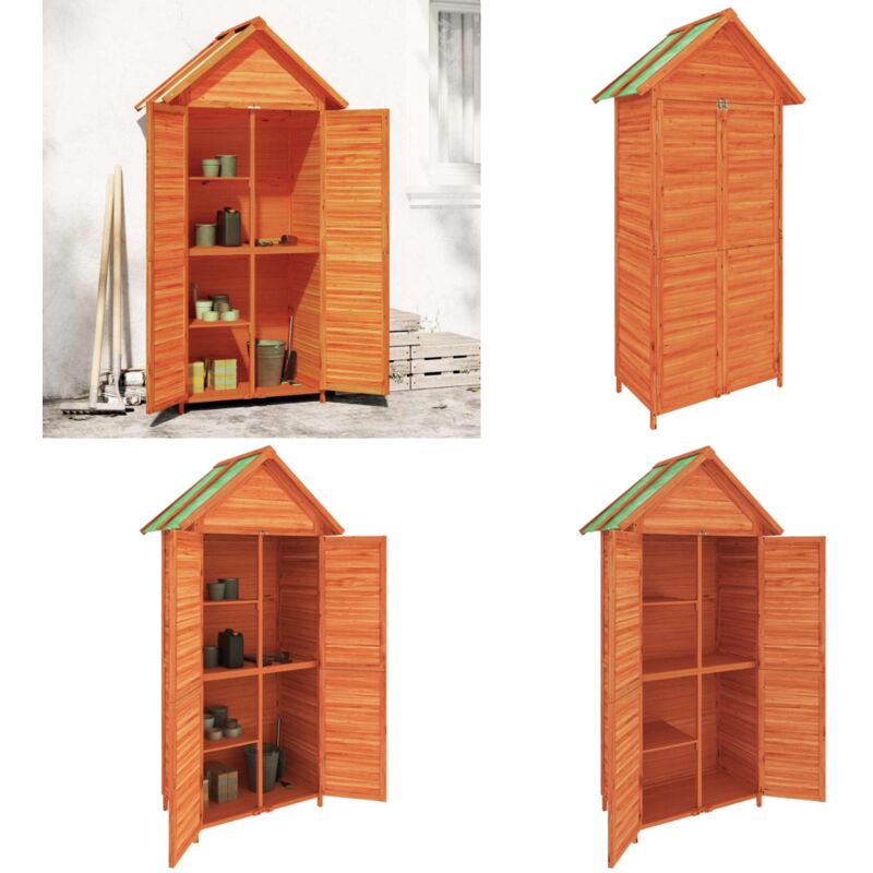 Geräteschuppen Braun 89x52,5x175 cm Massivholz Kiefer - Geräteschuppen - Holzshed - Gartenhaus - Werkstatt - Lagerraum - Home & Living