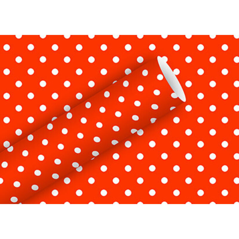 Geschenkpapier tomatenrot mit Punkten 2 m Geschenkpapier