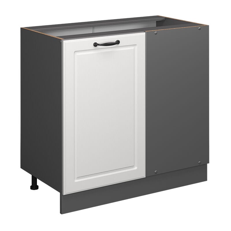 Vicco - Eckunterschrank R-Line, Weiß Landhaus, 86 cm ohne Arbeitsplatte