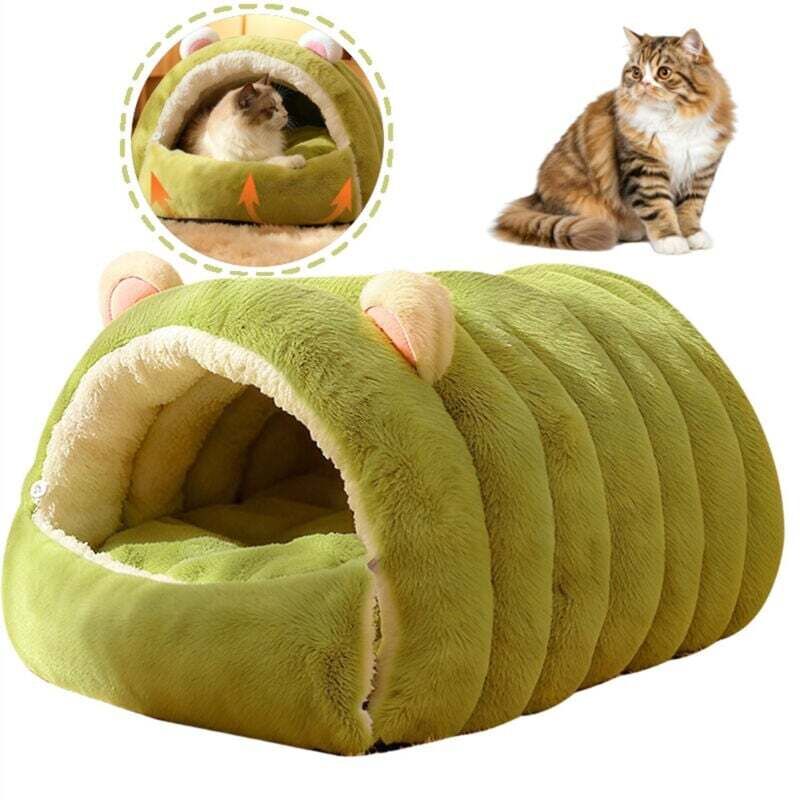 Geschlossene, abnehmbare und beheizte Hundehütte, 60 × 45 cm, Grün