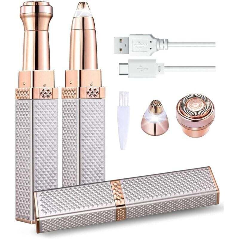 Gesichtshaarentferner, 2-in-1-Elektro-Epilierer für Frauen, sanfter und schmerzloser Gesichtshaarentferner für Wangen, Kinn, Arme