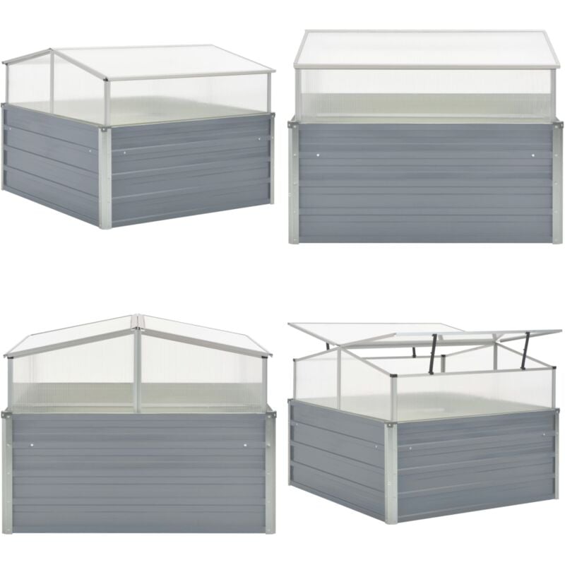 Gewächshaus Grau Verzinkter Stahl 100×100×85 cm - Gartengewächshaus - Gewächshaus Metall - Pflanzenhaus - Blumenerzeugnisse - Grünpflanze - Home &
