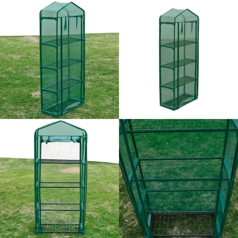 Gewächshaus mit 4 Regalen - Treibhaus - Gewächshaus - Gartenhaus - Pflanzenzucht - Gemüseanbau - Home & Living
