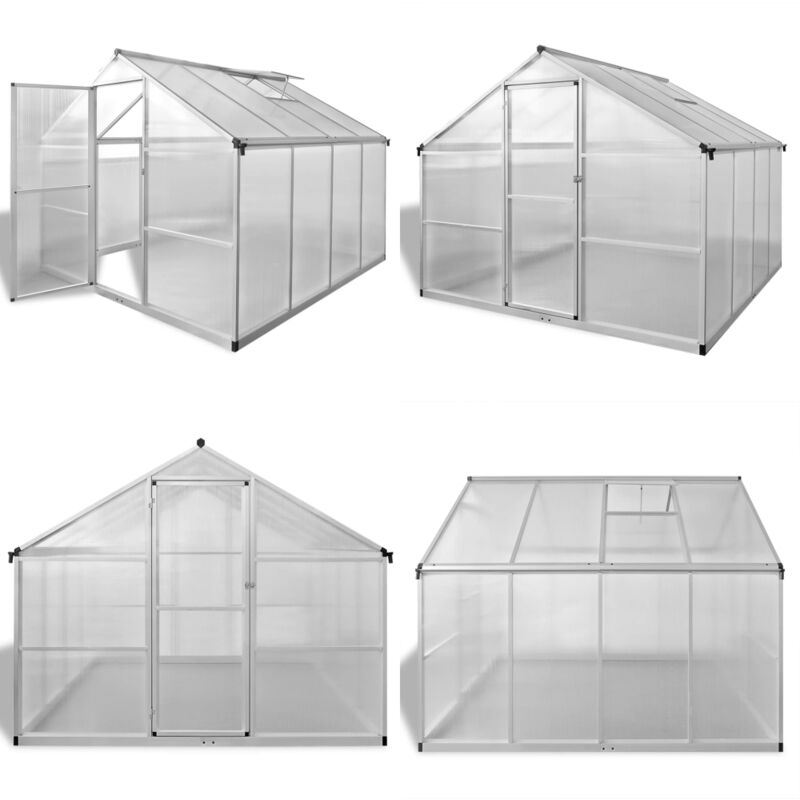 Vidaxl - Gewächshaus mit Fundament Verstärkt Aluminium 6,05 m² - Aluminium-Gewächshaus - Polycarbonat-Gewächshaus - Gartenhaus - Gewächshaus Kaufen