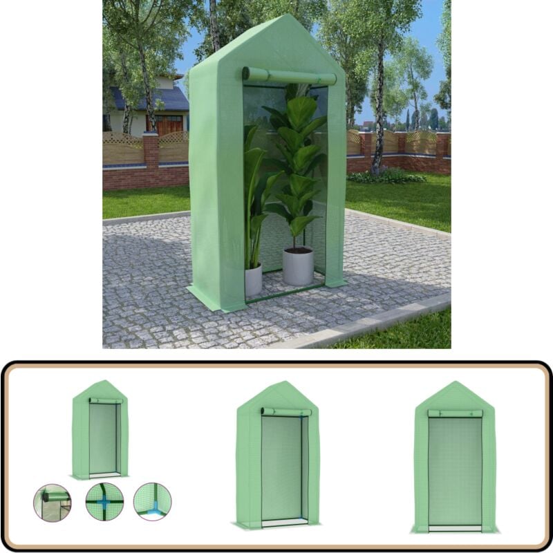 Gewächshaus mit Stahlrahmen 0,5 m² 1x0,5x1,9 m - Gewächshaus - Pflanzenhaus - Tomatenhaus - Gartenhaus - Schutz Vor Witterung
