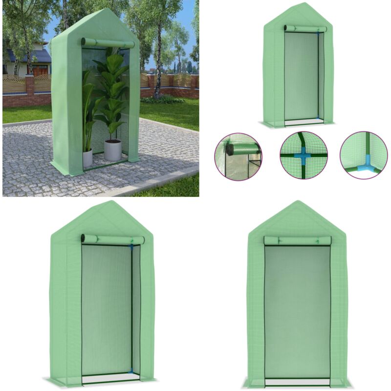 Gewächshaus mit Stahlrahmen 0,5 m² 1x0,5x1,9 m - Gewächshaus - Pflanzenhaus - Tomatenhaus - Gartenhaus - Schutz Vor Witterung - Home & Living