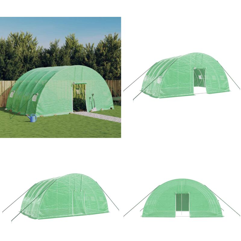 Vidaxl - Gewächshaus mit Stahlrahmen Grün 24 m² 6x4x2,85 m - Gewächshaus - Gartengewächshaus - Pflanzenhaus - Tomatenhaus - Greenhouse - Home & Living