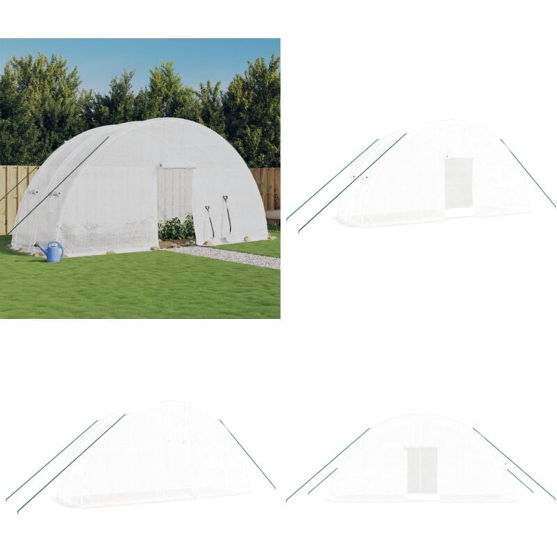 Vidaxl - Gewächshaus mit Stahlrahmen Weiß 12 m² 6x2x2,85 m - Gewächshaus - Gartengewächshaus - Pflanzenhaus - Tomatenhaus - Hochbeet - Home & Living