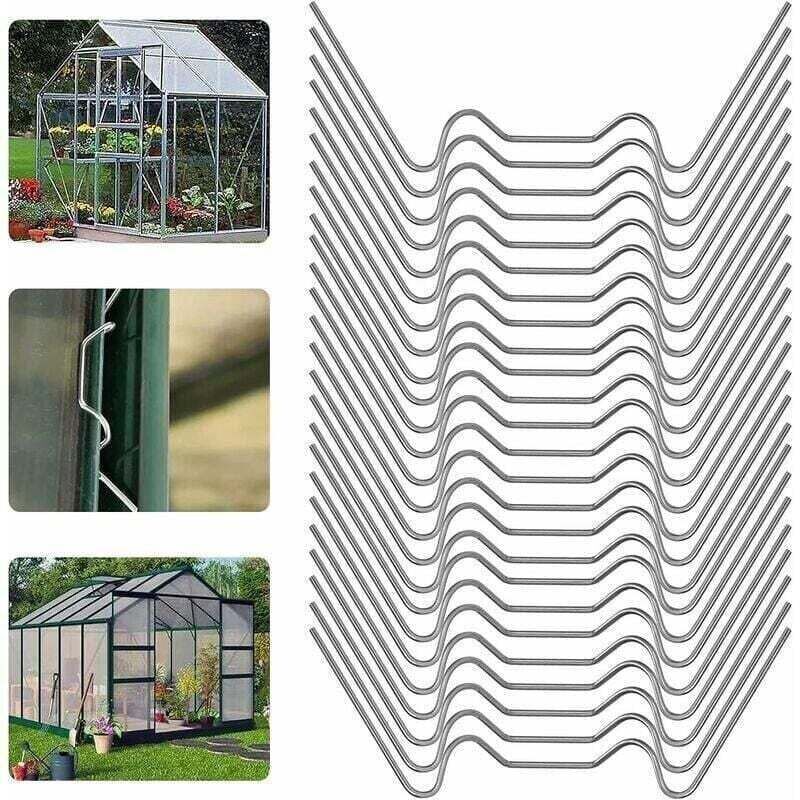 Gewächshaus-Verglasungsclips, Edelstahlklemmen Typ W, Gewächshausclips Typ W, Gewächshaus-Montageclips, Befestigungsclips für Glasgewächshäuser,