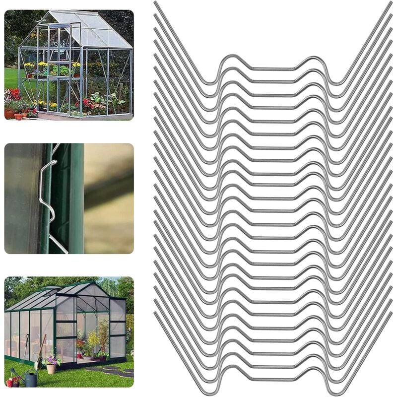 Gewächshausglasklammern, Gewächshaus-Edelstahlklammern Typ W, Gewächshausklammern Typ W, Gewächshaus-Montageklammern,