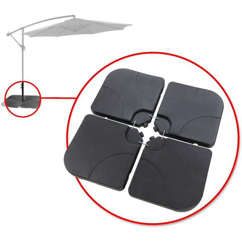 Dema - 4x pvc Gewichte Sonnen-Schirm-Ständer Standfuß für Ampelschirm Beschwerungsplatten
