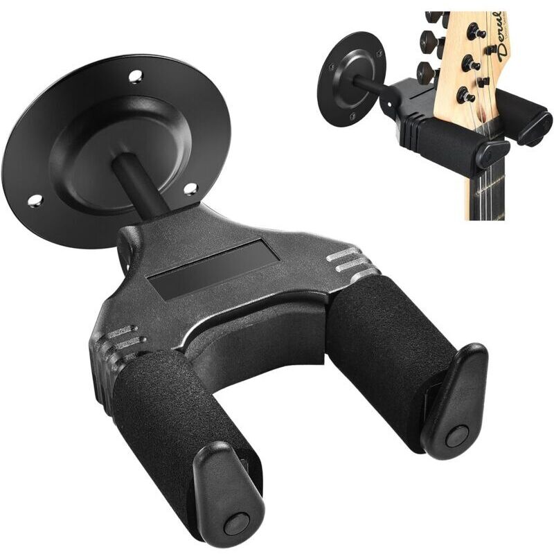 Gitarren-Wandhalterung mit automatischer Verriegelung, rutschfeste Wandhalterung für Gitarre, Gitarrenhaken für akustische elektrische Folk-Gitarre