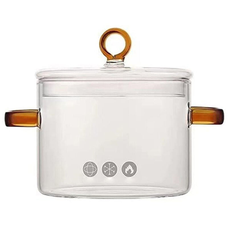 Bluedeer - Glas Topf mit Deckel, Doppelgriff 1.5L