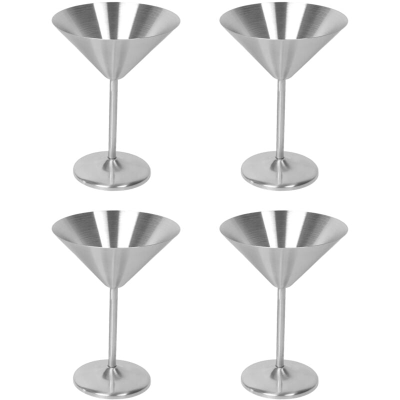GläSer Aus Edelstahl, Set Von 4, 8 Oz Metall Cocktail GläSer, Unzerbrechlich, Langlebig, Hochglanzpoliert