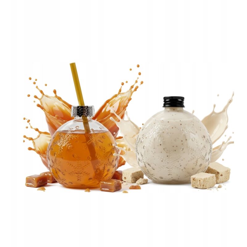 Glasflasche BOMBKA 400ml Weihnachtsgeschenk Likör VERSCHLUSS + RÖHRE