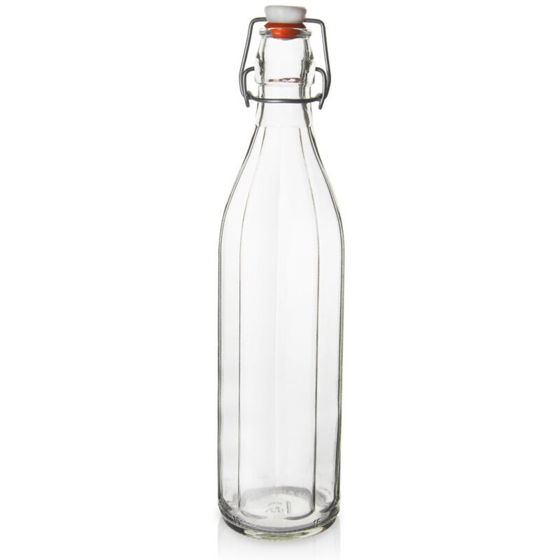 Glasflasche mit Korkclip für Wein, Likör, Sirup, Saft 1L