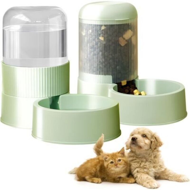 Automatischer Futter- und Wasserspender für Katzen und Hunde, Trockenfutterspender, Wasserspender und Futterautomat, Wasserspender für kleine und