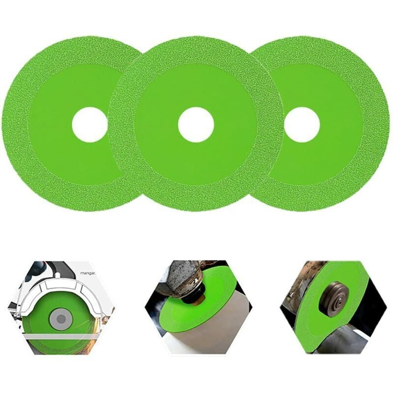 Ontway - Glas-Trennscheibe, 3 Stück, Glas-Trennscheibe, Diamant-Trennscheibe für Winkelschleifer, Glas-Trennscheibe, Rad schneidet Porzellan, feines