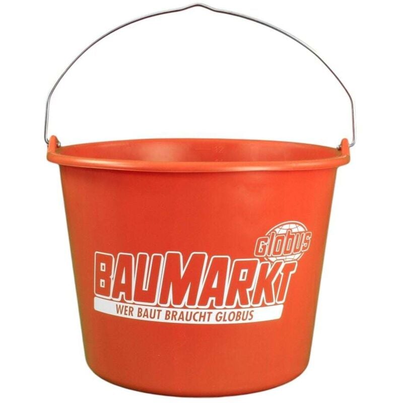 Globus - Eimer 12 l Kunststoff orange Baumarkt Metallbügel robust