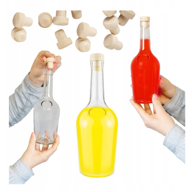 GLORIA-FLASCHE 500 ml + KORKEN Flaschen für Liköre, Schnaps, Säfte, Wein Geschenk