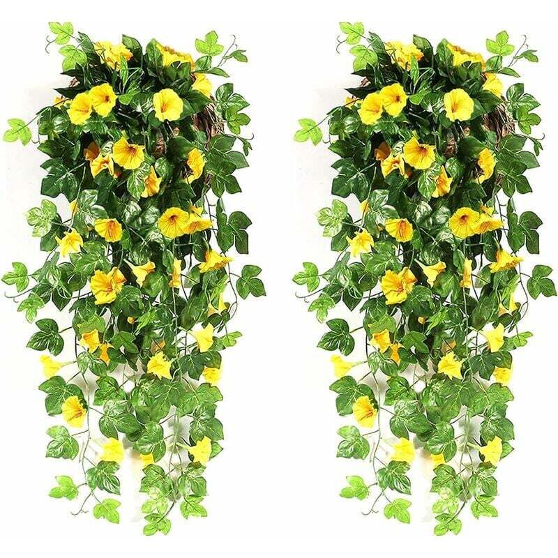 Künstliche hängende Blumen für den Außenbereich, Gloria Mattutine, künstliche fallende Blumen für den Innenbereich, künstliche Pflanzen für