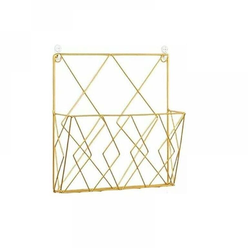 (Gold) Multifunktionaler Zeitschriftenständer aus Metall zur Wandmontage zur Aufbewahrung Ihrer Zeitschriften oder Zeitungen