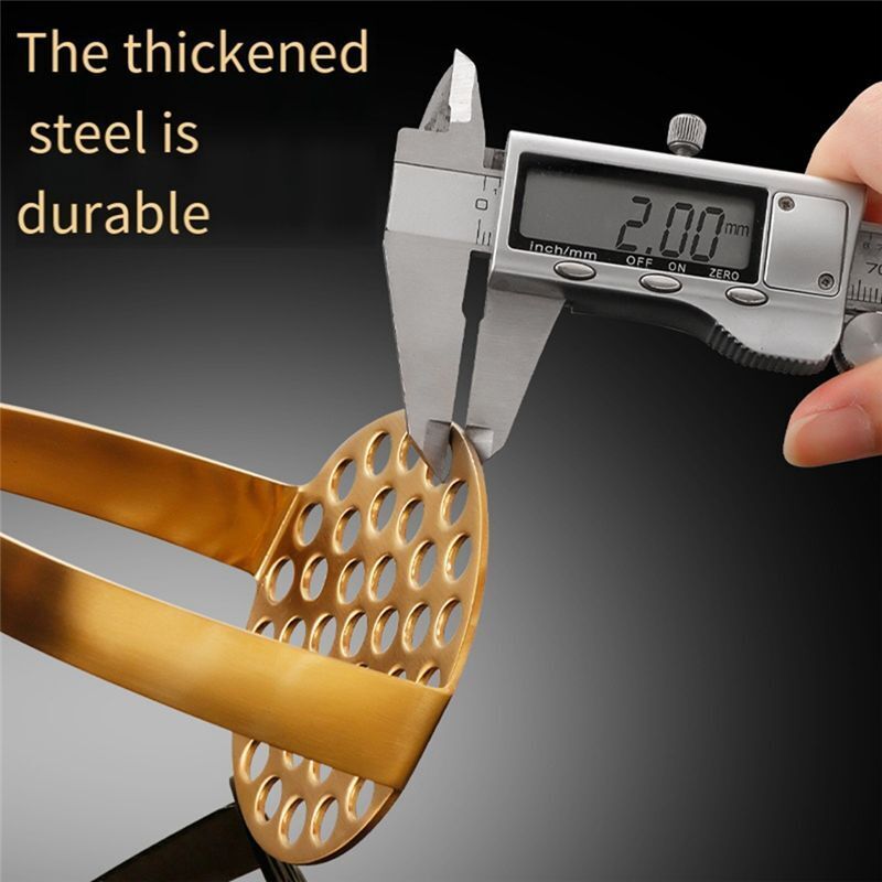 Goldener Kartoffelstampfer Aus Edelstahl, Haushalts-Kartoffelpresse, Manueller Multifunktions-Stampfer, Stampfer