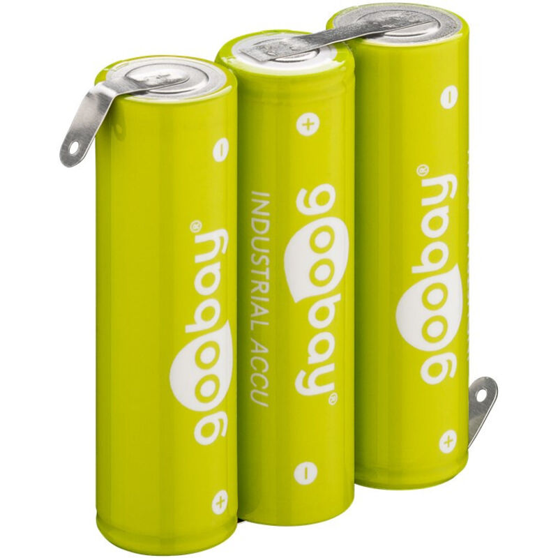 Goobay - 3x aa (Mignon) Akku - 2100 mAh, Lötfahne (z), LSD-NiMH Akku (Ready-to-Use), 3,6 v.