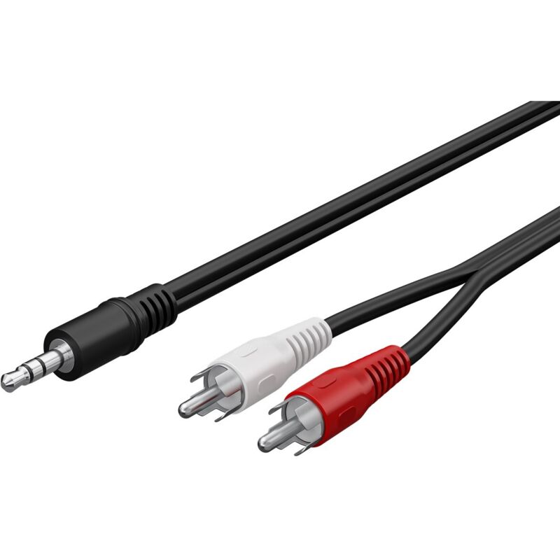 Goobay - Audio Adapterkabel aux, 3,5 mm Klinke zu Stereo Cinch-Stecker, Klinke 3,5 mm Stecker (3-Pin, stereo) 2x Cinch-Stecker (Audio links/rechts).