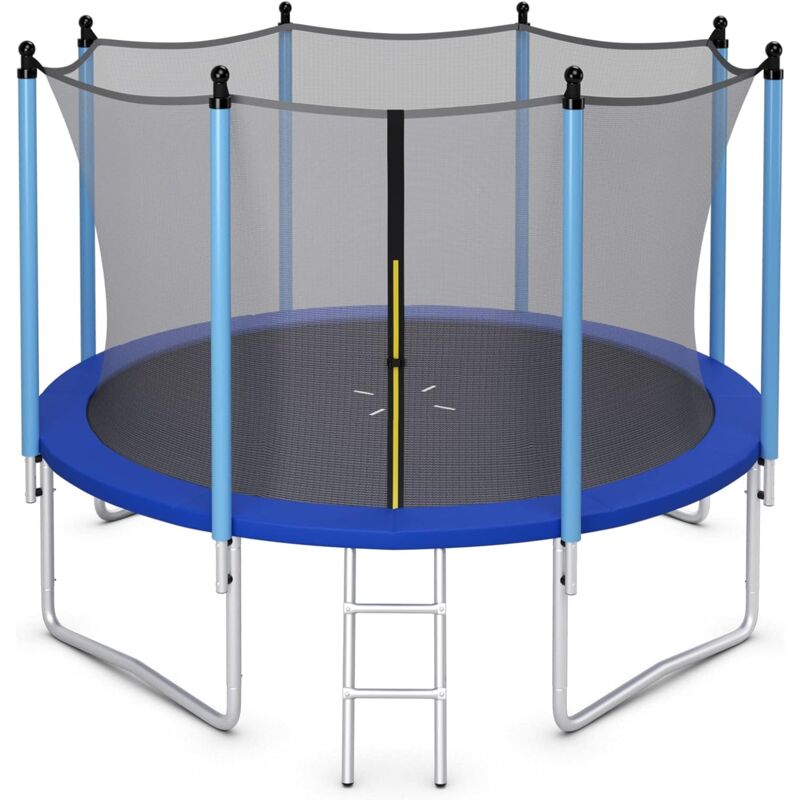 305 cm Trampolin für Kinder, Freizeit-Trampolin mit Sicherheitsnetz, Outdoor-/Hinterhof-Trampolin für Kinder und Erwachsene - Goplus