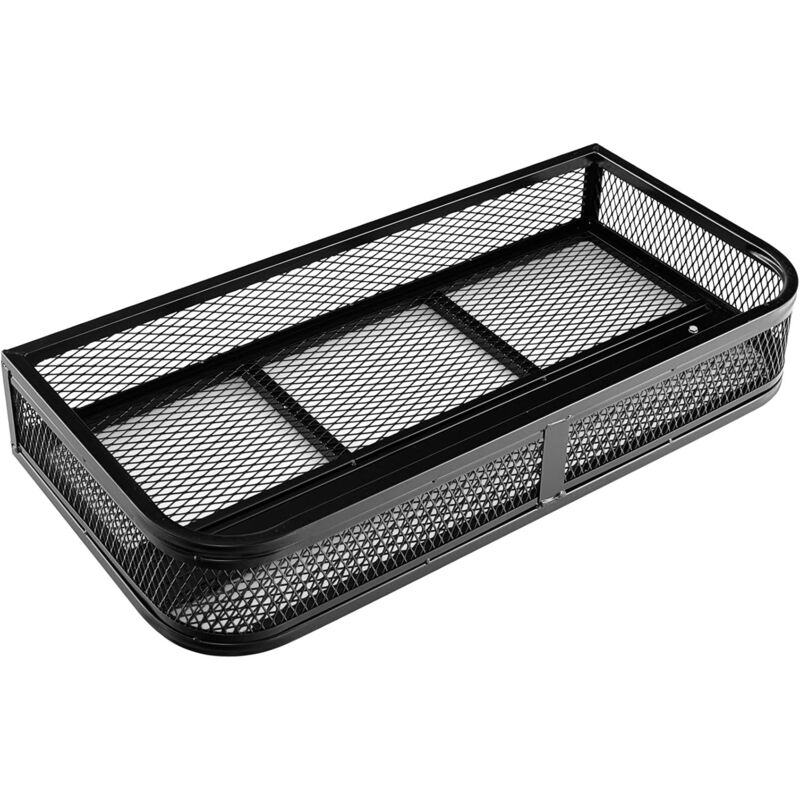 GOPLUS ATV Frontgepäckkorb, ATV Transportkorb aus Metall für Angeln & Jagen & Camping, Frontladekorb, Front Rack Gear Basket, 92×44×16,5 cm, Schwarz